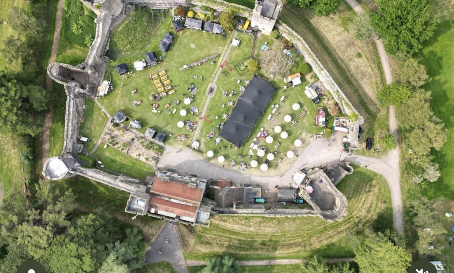 ariel view of castle