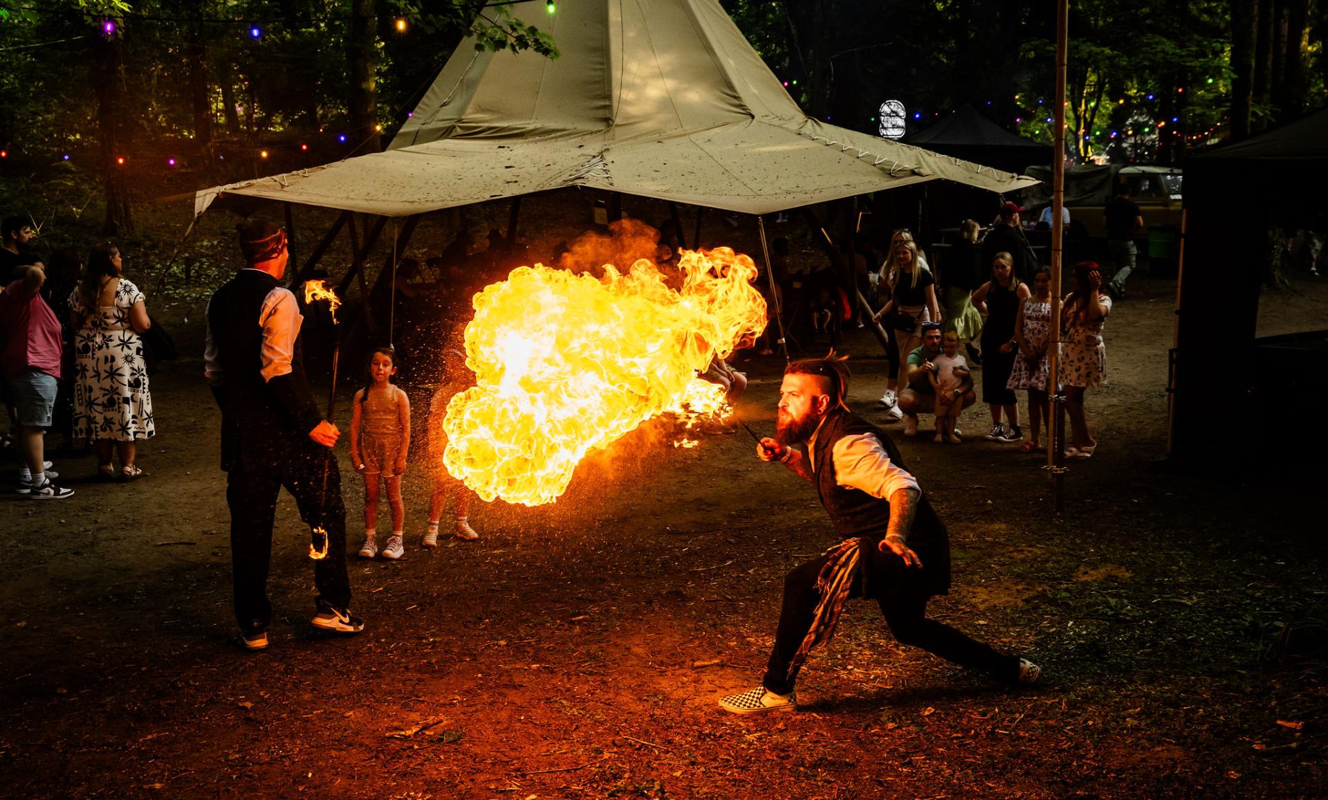 fire breather performing